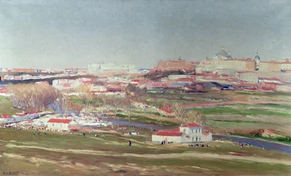 Pradera de San Isidro und Palacio Real dahinter, Madrid